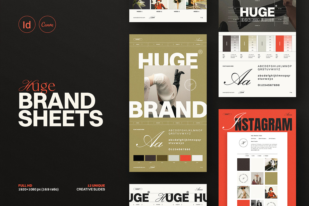 HUGE | Brand Sheets Template, a Presentation Template by ArtisanaAura (Photo 1 of 6)