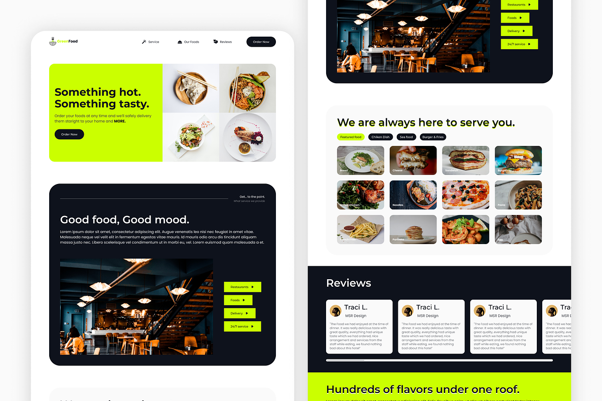 One-page Restaurant website, a Landing Page Template by Design Lab (Photo 5 of 7)