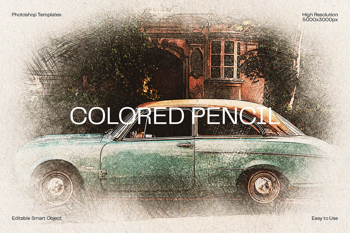 Colored Pencil Photo Effect, a Layer Style Add-On by dokudokunomi (Photo 1 of 5)