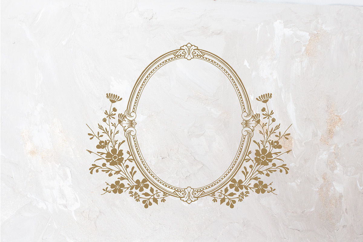 Floral Wedding Crest SVG, a Branding & Logo Template by LinvitInstant