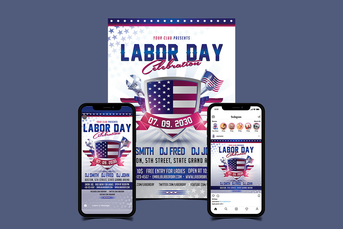 Labor Day Celebration Flyer Set, a Flyer Template by Totem Design Studio (Photo 1 of 5)