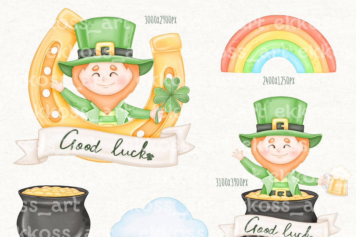 St Patricks Day Gnome Irish Clipart, an Illustration by ekossa_art (Photo 3 of 6)