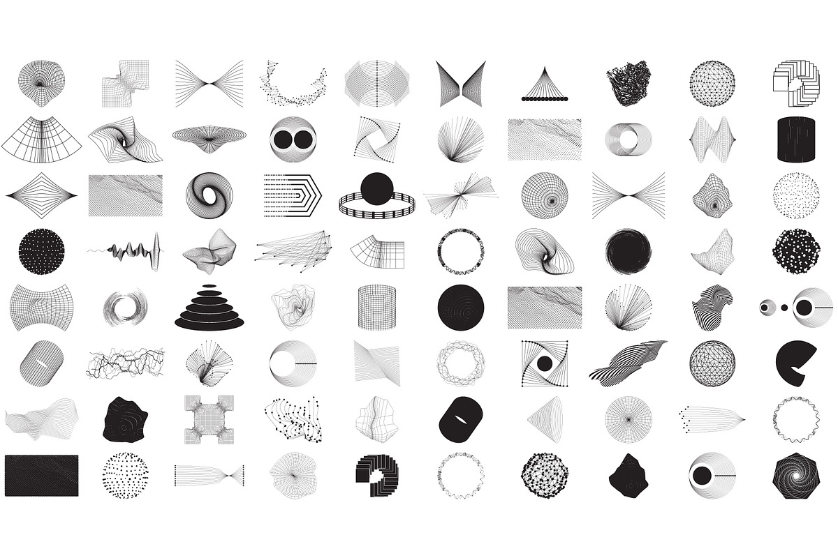 80 Vector Abstract Shapes Vol.1, an Object Graphic by Vanzyst