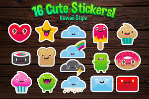 Cute 16 Little stickers!