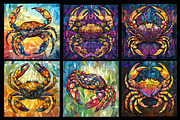 Stained Glass Crab Coloring Pages, an Animal Illustration by protabsorkar11 (Thumbnail 3 of 6)