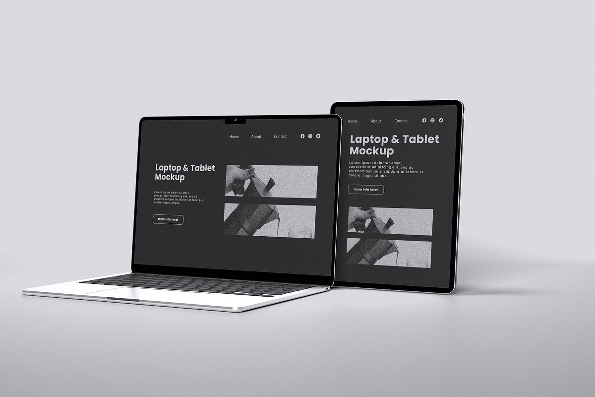 Laptop and Tablet Mockup, a Wearable Device Mockup by xavier_studio (Photo 4 of 5)