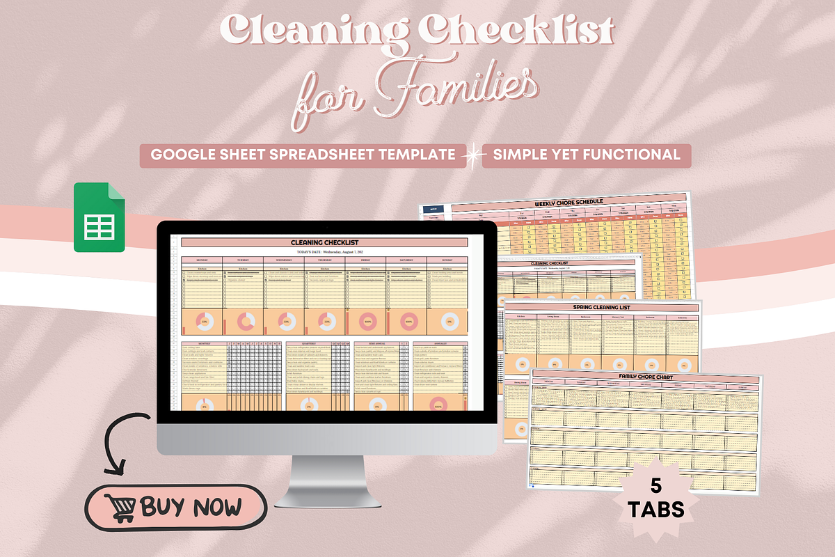 Cleaning Checklist for Families, a Templates & Theme by bellaROSEworkshop (Photo 10 of 10)