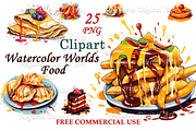 Watercolor Worlds Food Clipart, an Object Graphic by Negarin Digital Art (Thumbnail 1 of 8)