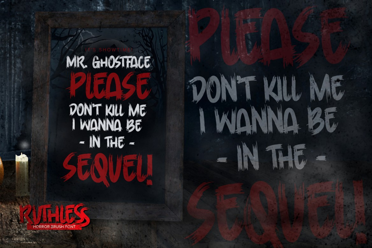 Ruthless - Horror Brush Font, a Font by Gassstype (Photo 6 of 8)