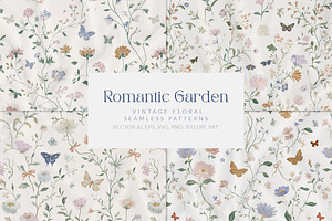 Romantic Floral Seamless Patterns, a Pattern Graphic by Olya Creative