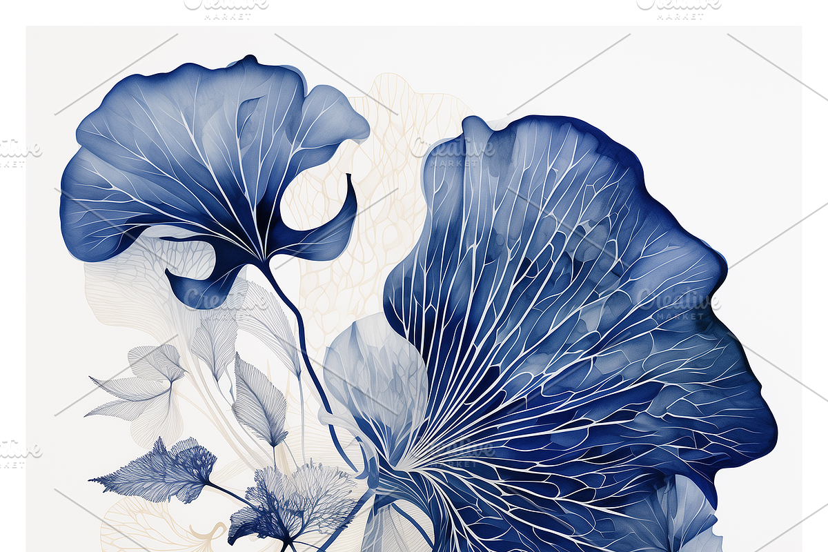 Deca Co - Blue Ink Botanical Shapes, a Texture Illustration by milatovar (Photo 9 of 25)