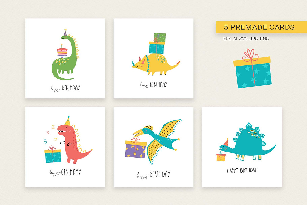 Birthday Dinosaur Collection, an Animal Illustration by Irina Ostapenko (Photo 3 of 6)