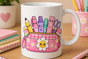 Kawaii School Pencil Pouch Clipart, an Education Illustration by HyeRi (Thumbnail 3 of 7)