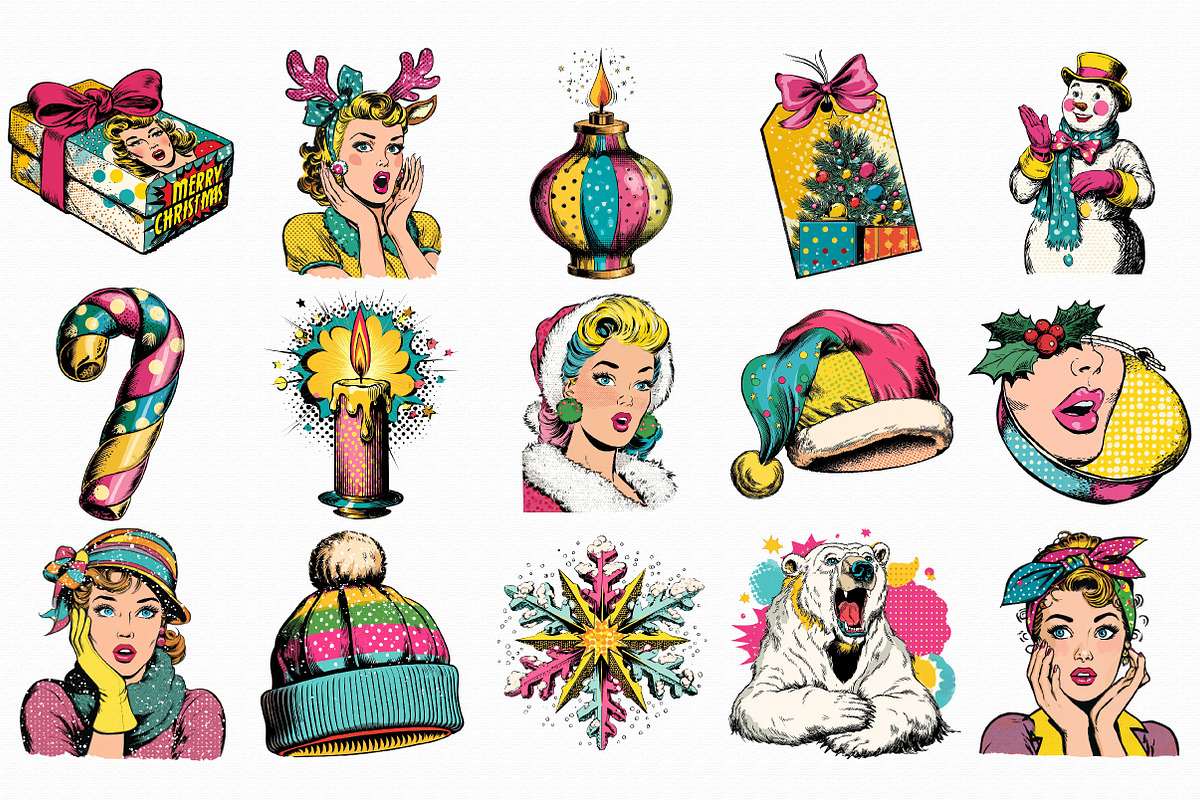 Pop Art Christmas 2026 Clipart, an Illustration by Libby Wishes (Photo 7 of 7)