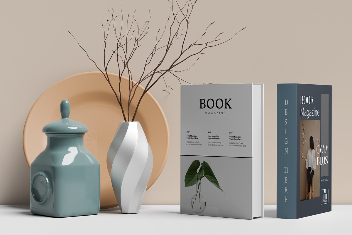 Book Cover Mockup A4 preview 2