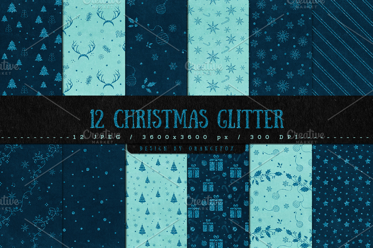 12 Christmas Glitter Backgrounds, a Texture Graphic by Orange Fox (Photo 2 of 5)