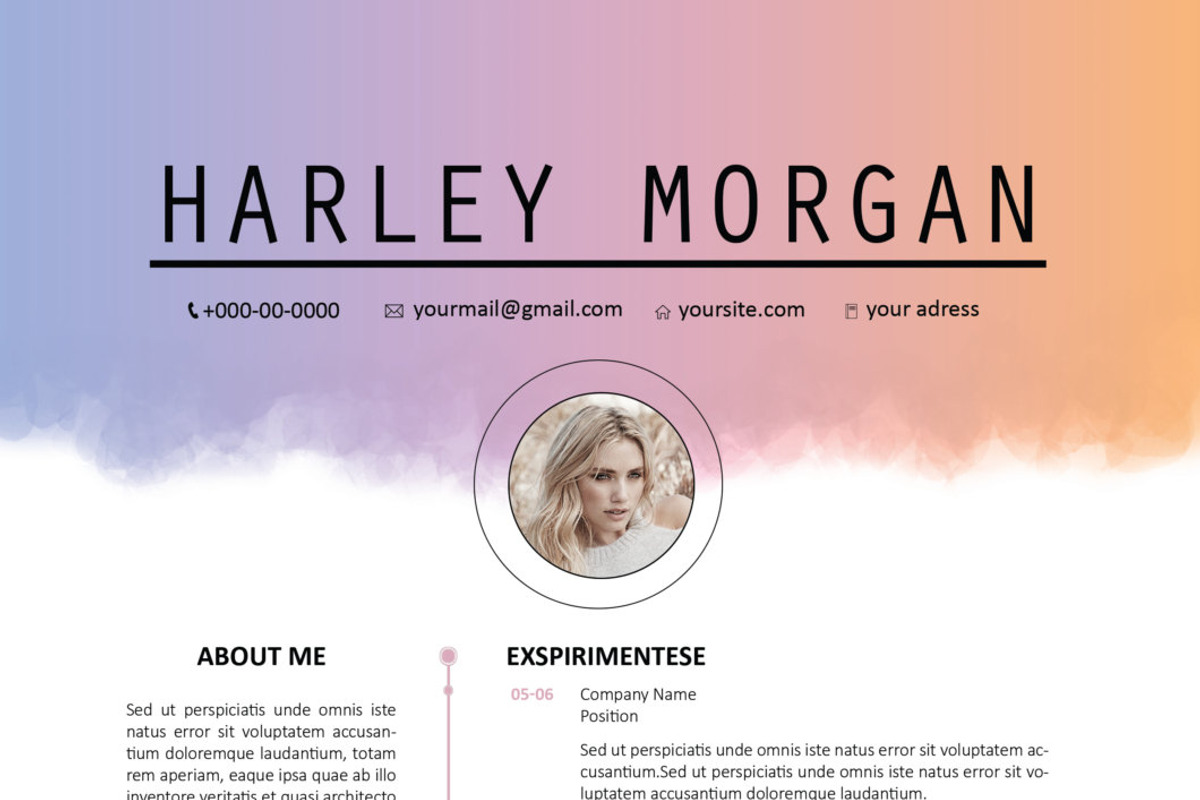 Colour CV / Resume Template / M, a Resume Template by Showy68 Template