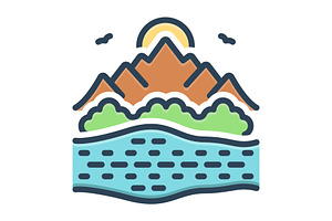 Pond lake color icon, a Duotone Icon by Creative priyanka