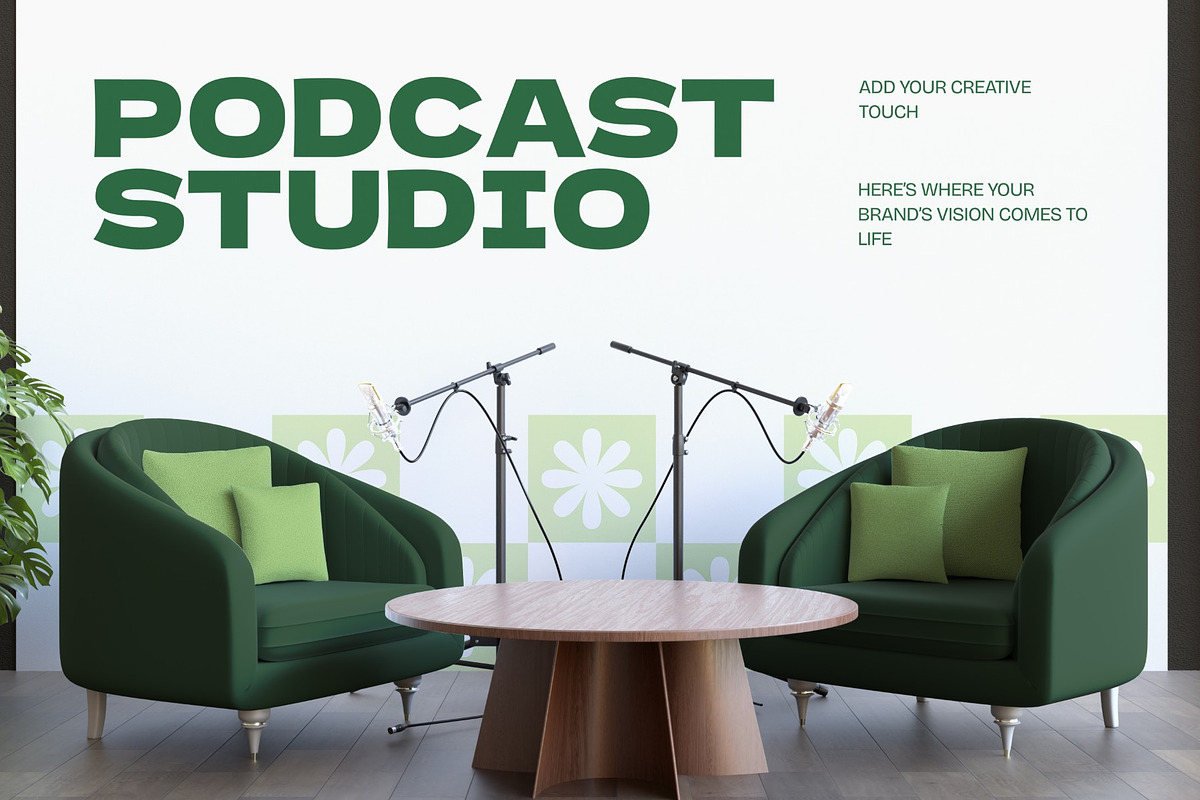 Podcast Studio Mockup, a Mockup by graphicook (Photo 4 of 4)