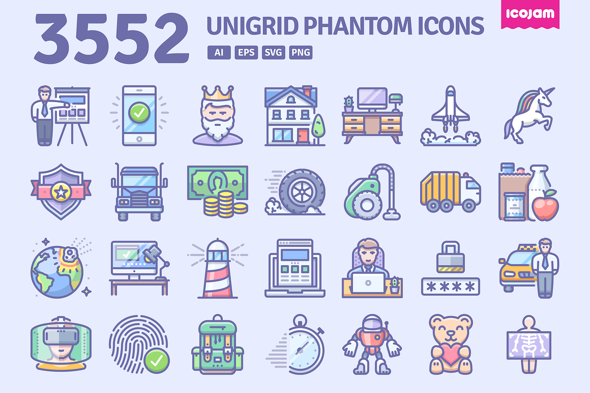 3552 Unigrid Phantom icons, an Icon by Icojam store (Photo 1 of 14)