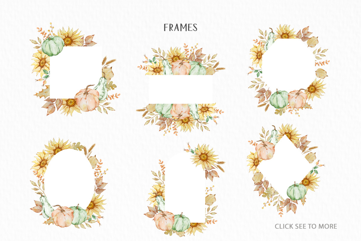 Watercolor Thanksgiving Clipart, a Seasonal Illustration by SvetaArtStore (Photo 2 of 15)