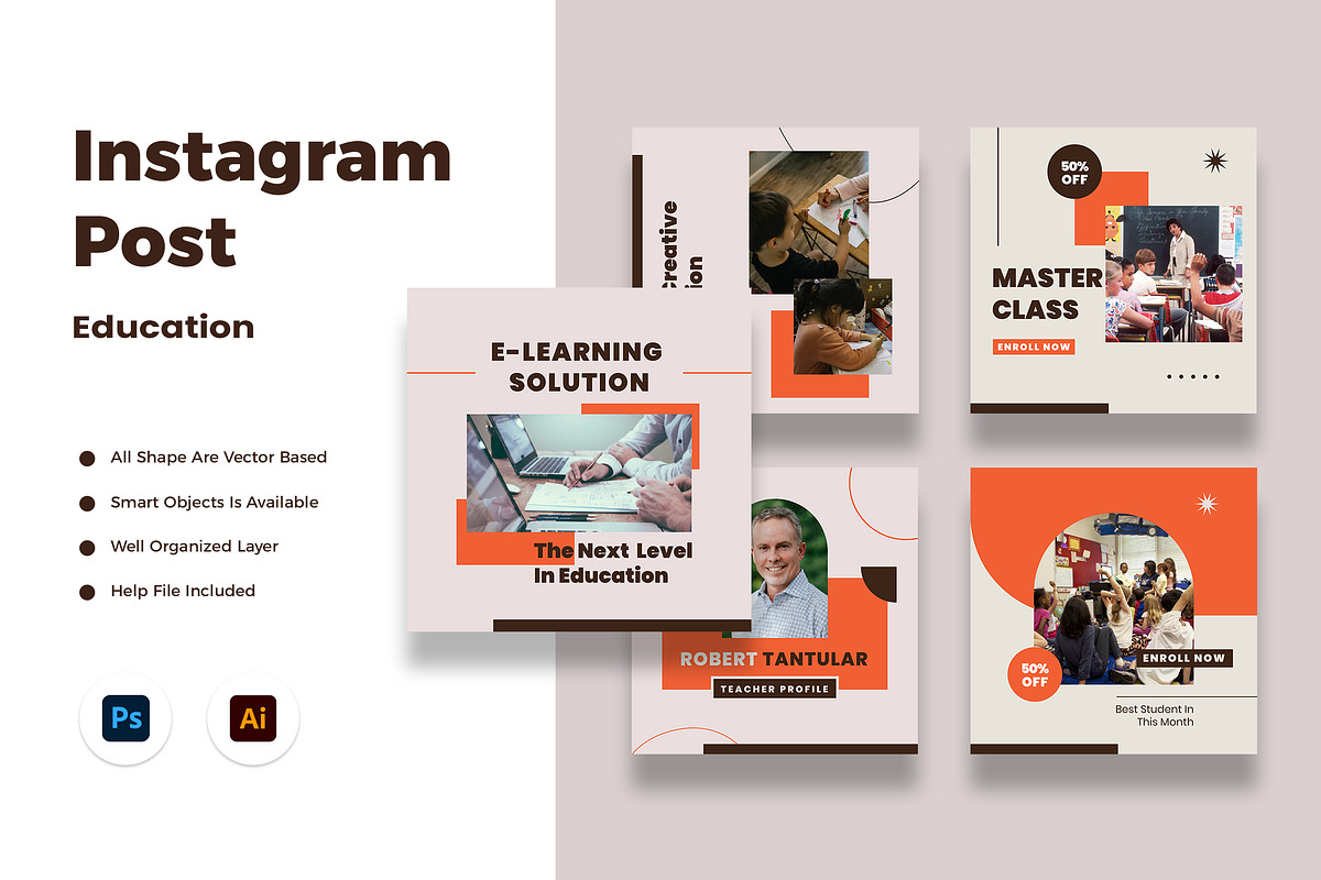 Education Instagram Post, a Social Media Template by Rahardi Creative (Photo 1 of 3)