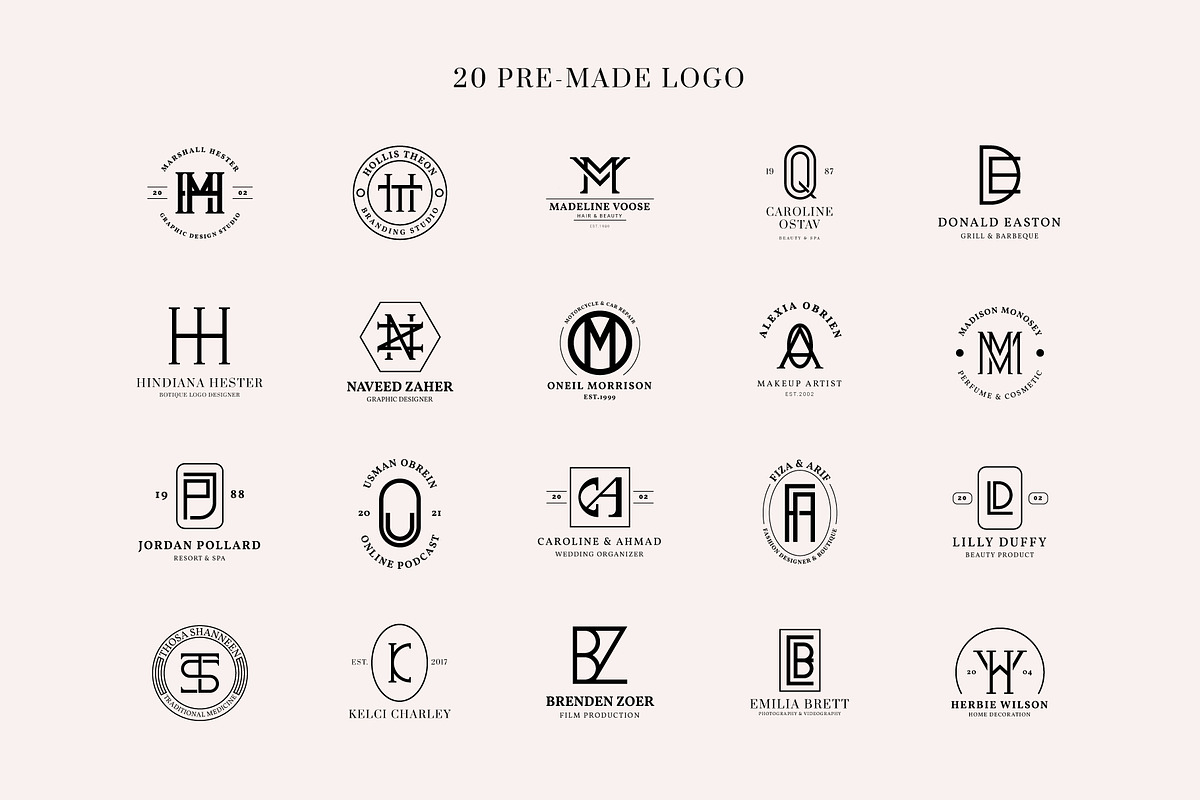 20 Monogram Logo Template, a Branding & Logo Template by Lightsense (Photo 9 of 9)