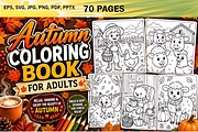 Autumn Coloring Book for Adults, a Seasonal Illustration by Design Station (Thumbnail 1 of 3)