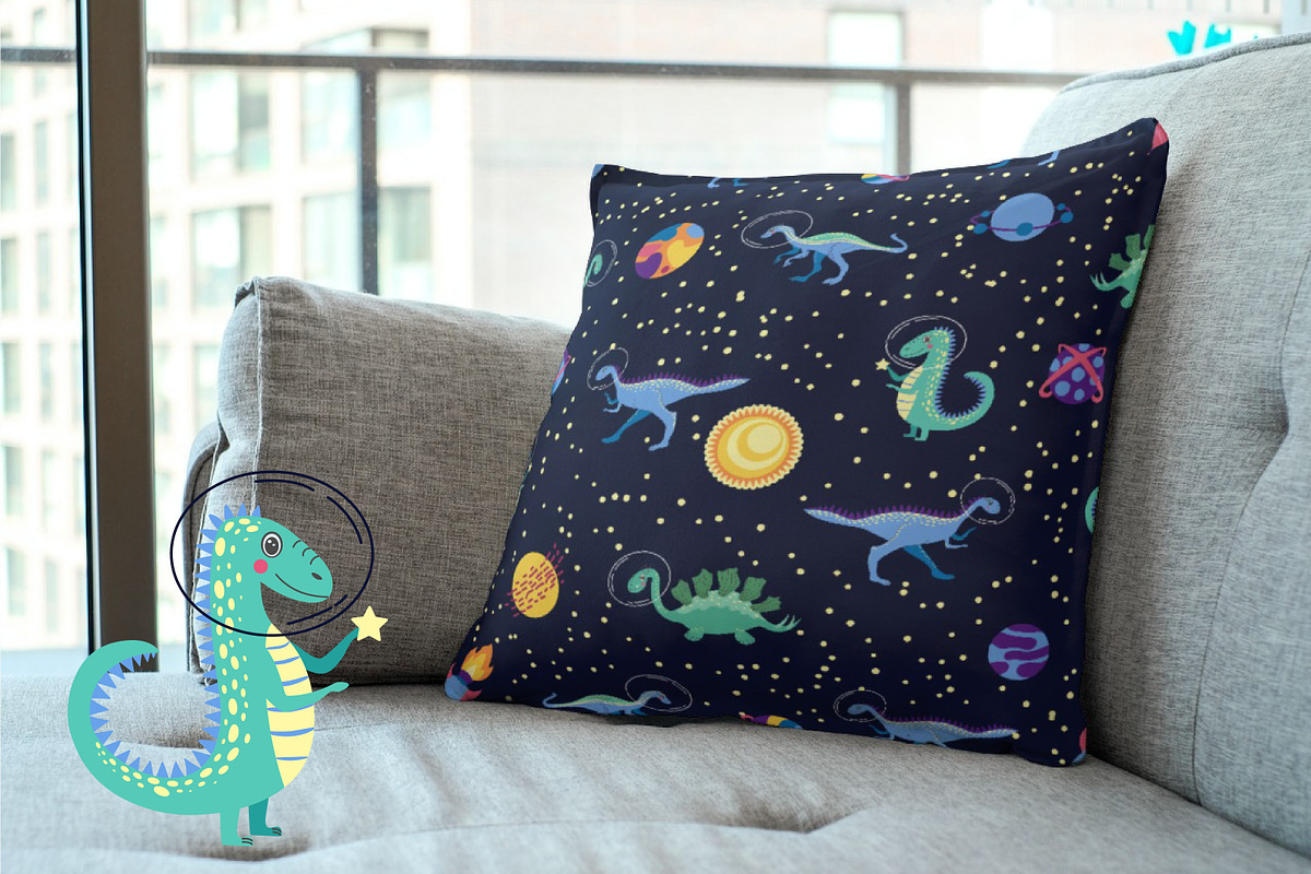 Dino in cosmos patterns, a Pattern Graphic by Michiru13 (Photo 8 of 23)