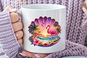 Tropical Sunset Flamingo Clipart, an Illustration by Rose Art (Thumbnail 7 of 7)