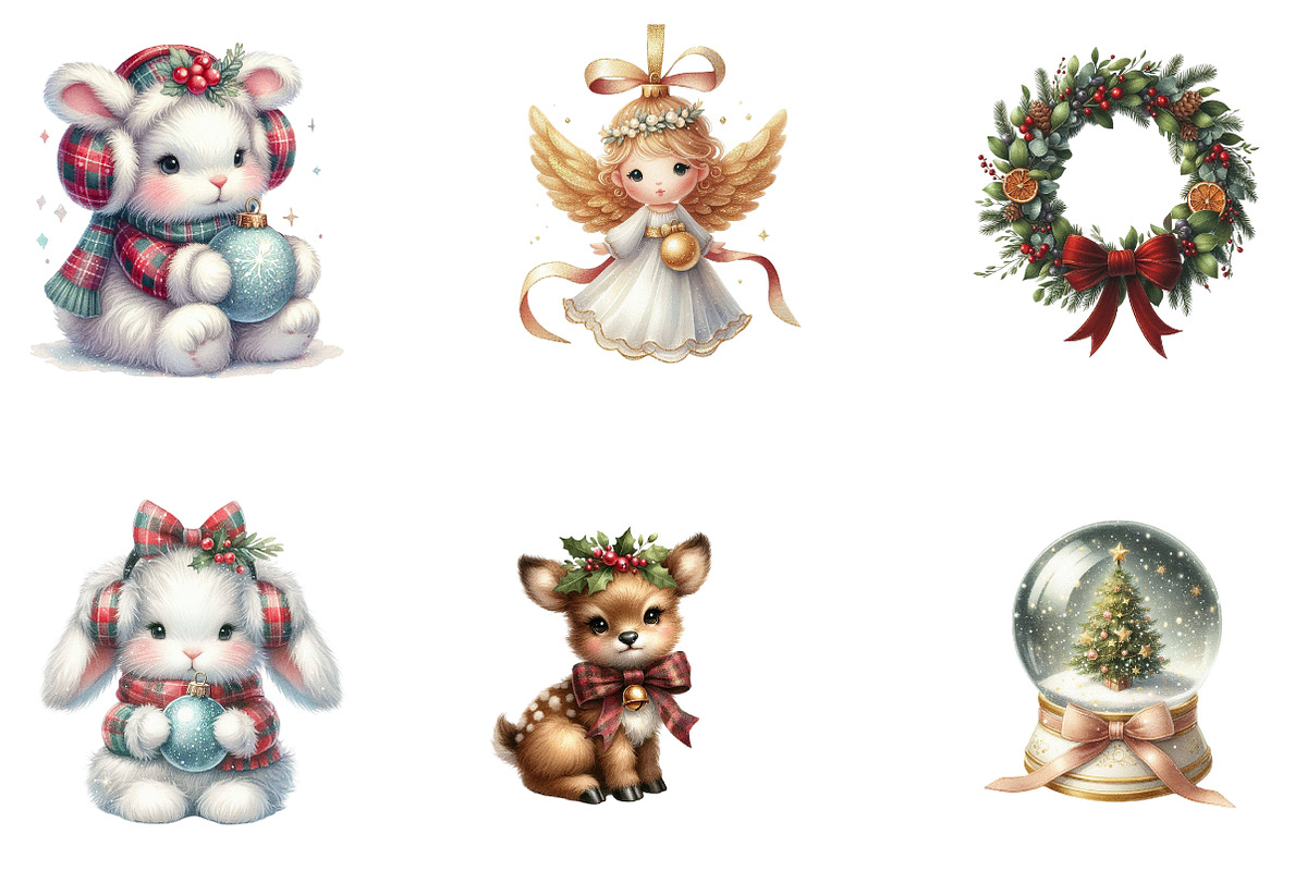 cute christmas clipart, a Seasonal Illustration by CreationArt (Photo 4 of 5)