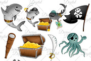 Pirates of the sea clipart, an Illustration by DarinaDigital (Thumbnail 3 of 5)