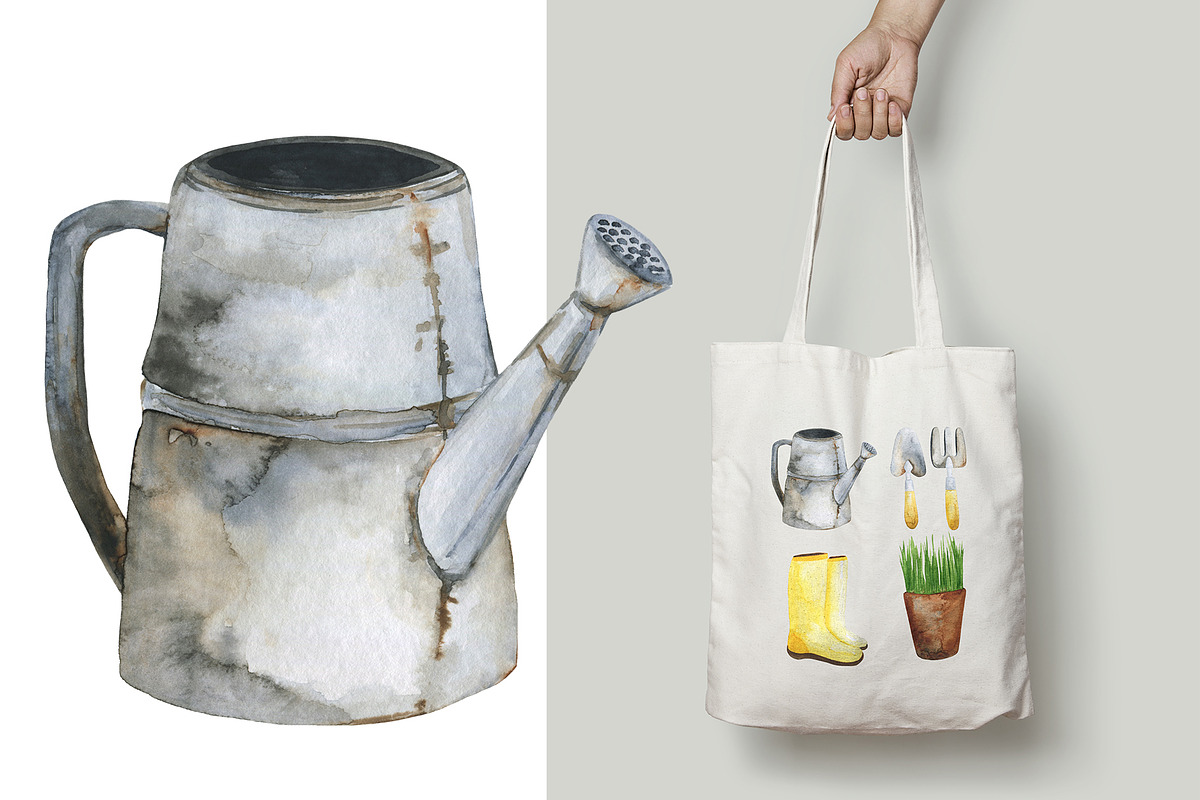 Gardening. Watercolor set, a Decorative Illustration by Maria's little shop (Photo 4 of 9)
