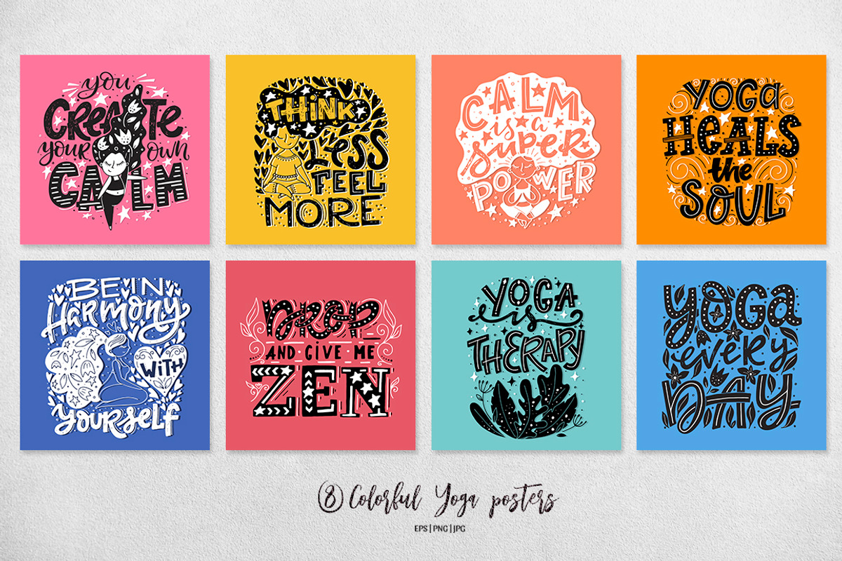 Hand lettering Yoga Posters, an Object Graphic by DariSmartArt (Photo 5 of 11)