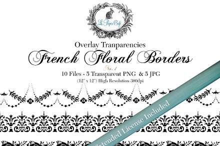 Vintage Floral Border Overlays #1