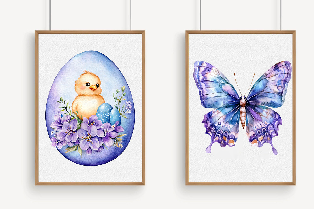 Watercolor Purple Easter Clipart Bun, an Illustration by Libby Wishes (Photo 4 of 7)