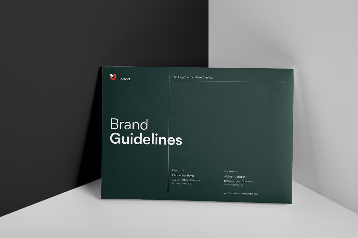 Brand Guidelines Template Landscape, a Brochure Template by DesignCrest (Photo 3 of 21)