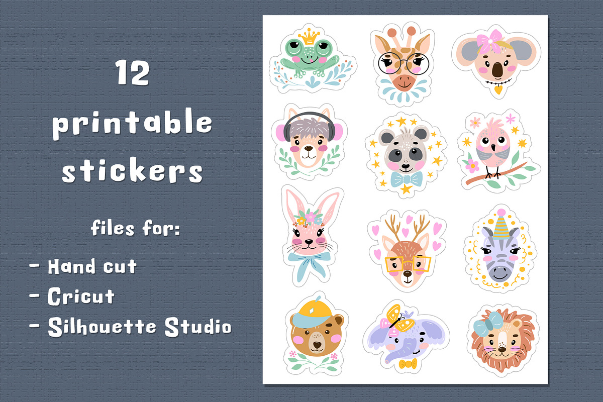 Animal Stickers. Printable Stickers, an Animal Illustration by rinaletters (Photo 2 of 5)