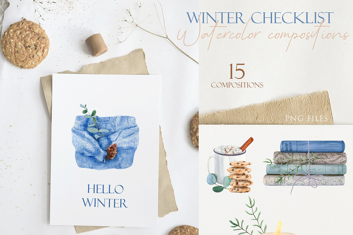 Watercolor Bundle Four Seasons., a Seasonal Illustration by NataliArkushArt (Photo 29 of 65)