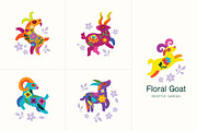 Folk Art Goats, an Animal Illustration by PenguinHouse (Thumbnail 4 of 9)