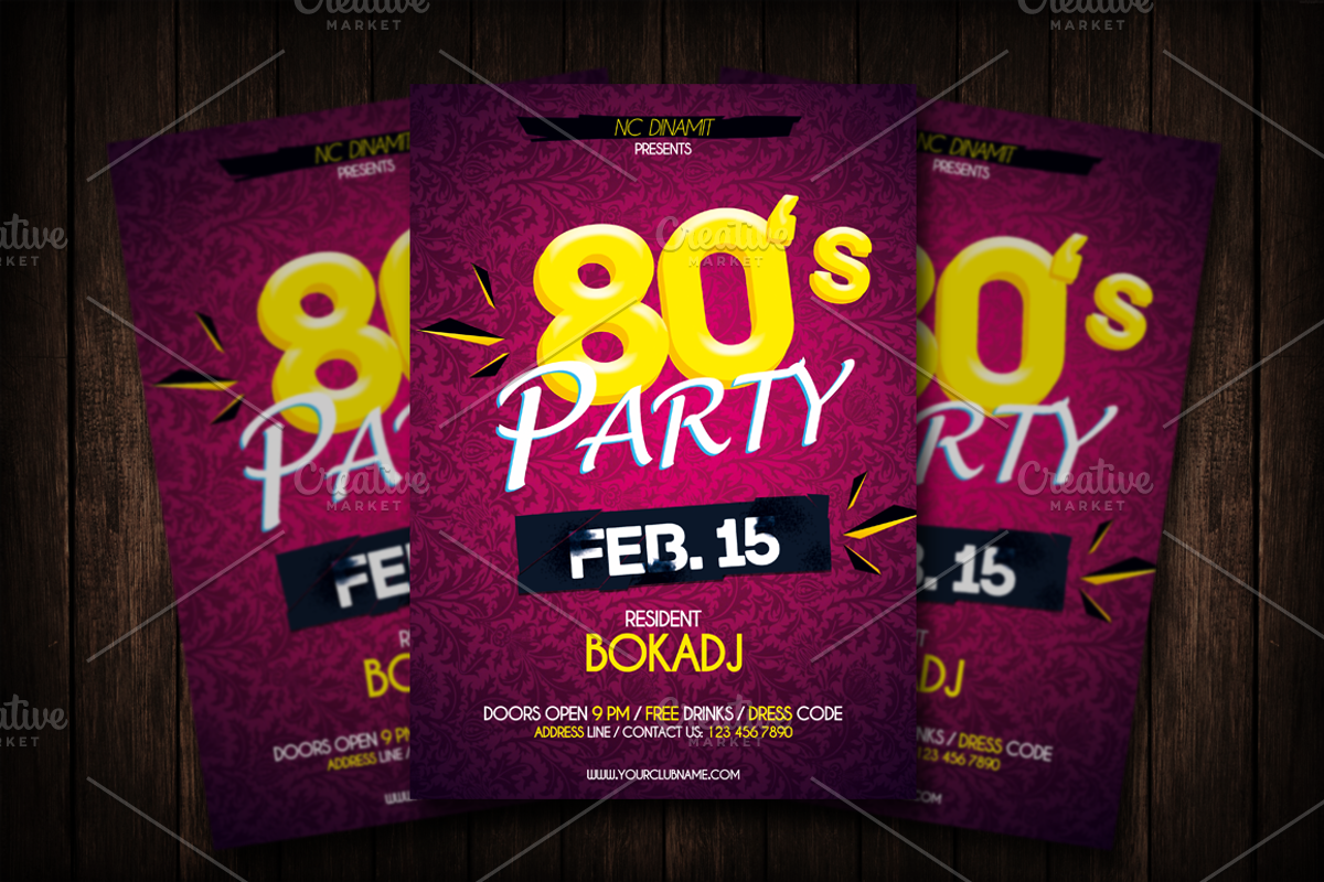 Retro Party Flyer Template, a Flyer Template by Malaxay (Photo 1 of 3)