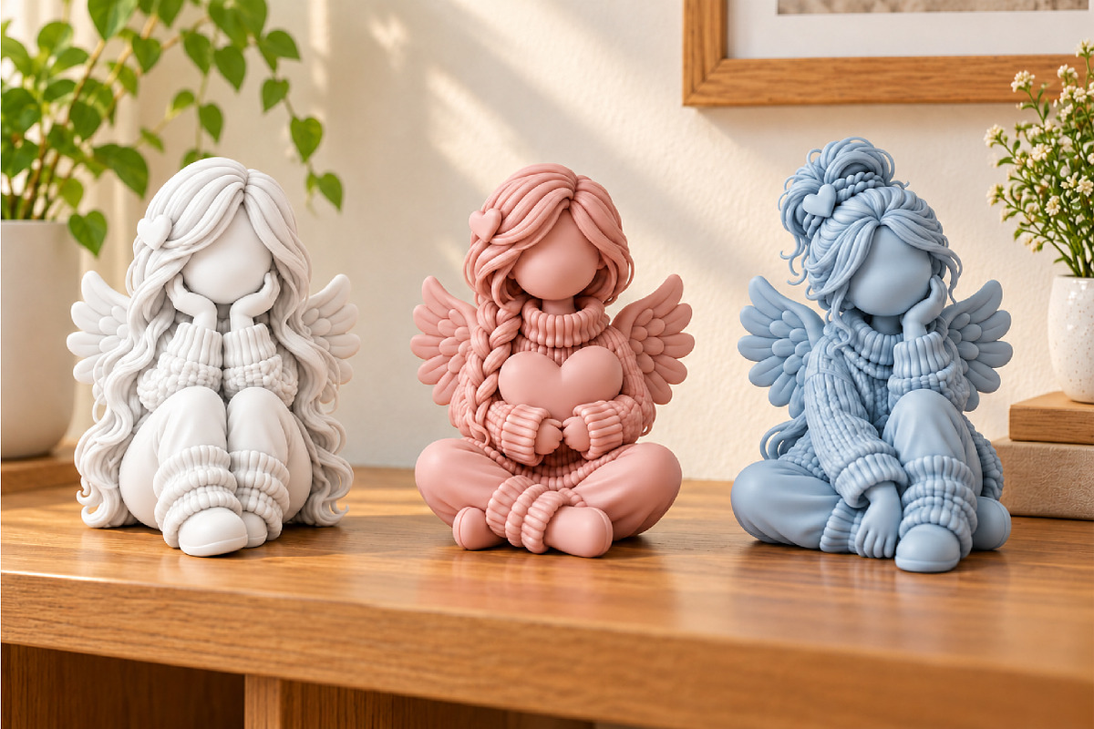 Faceless Angel Figurines 3D STL, a Characters & Person 3D Model by Layerology (Photo 2 of 3)