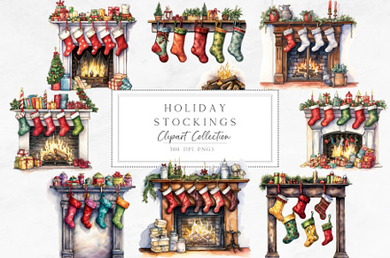 Holiday Stockings Clipart