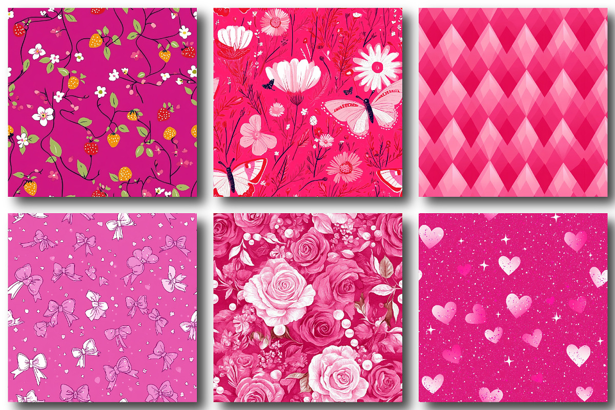 Hot Pink Digital Papers, a Pattern Graphic by designcity5 (Photo 2 of 5)