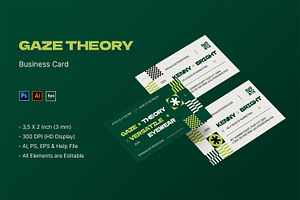 Gaze Theory Eyewear - Business Card, a Business Card Template by StreaksideStd