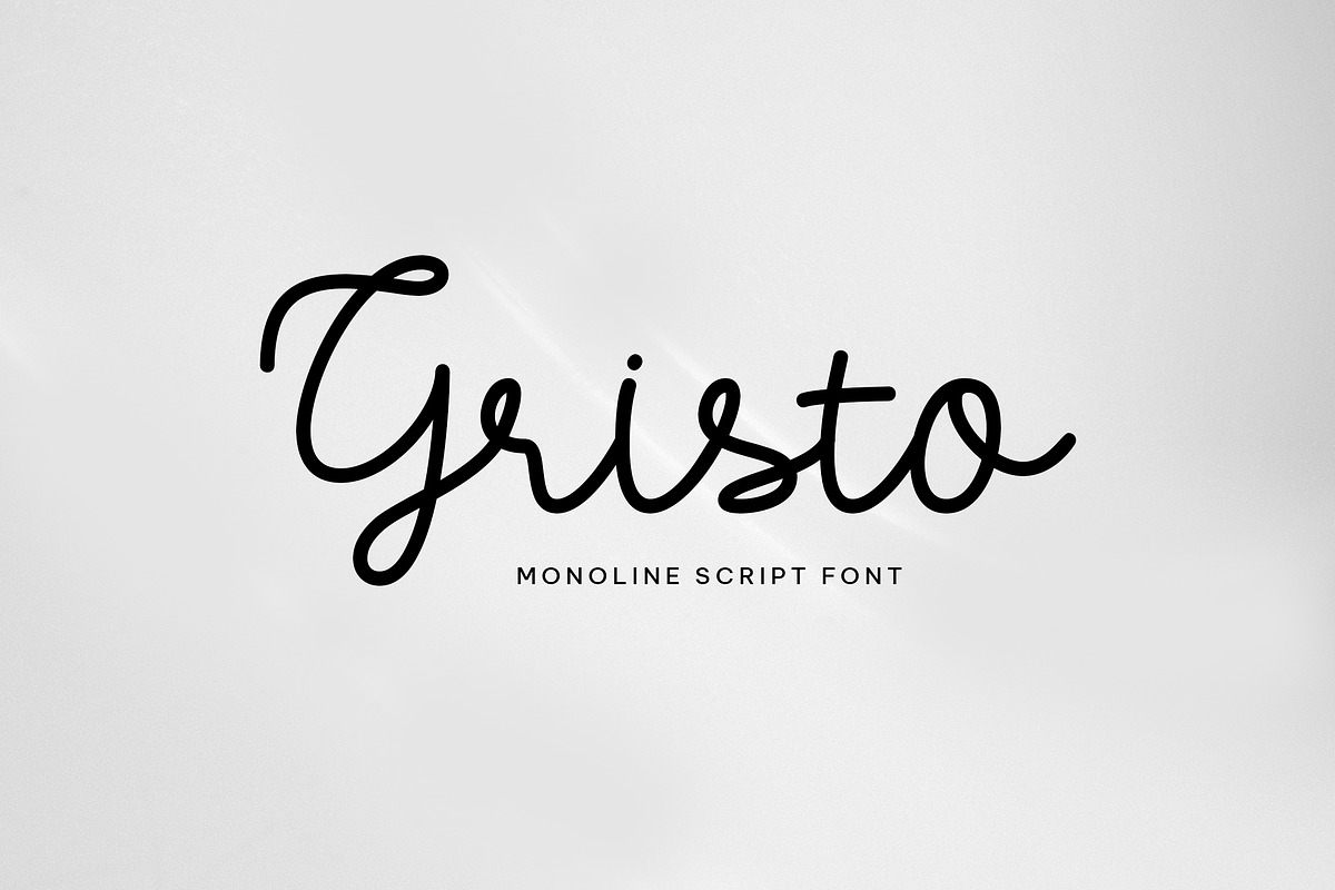 Gristo - monoline font, a Script Font by Fontcastle (Photo 1 of 5)