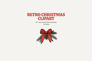 Retro Christmas Clipart Vector Set, an Animal Illustration by ilonitta (Thumbnail 12 of 12)