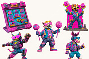 80s Neon Cartoon Clipart Bundle, an Object Illustration by BusyDaydesign (Thumbnail 3 of 9)