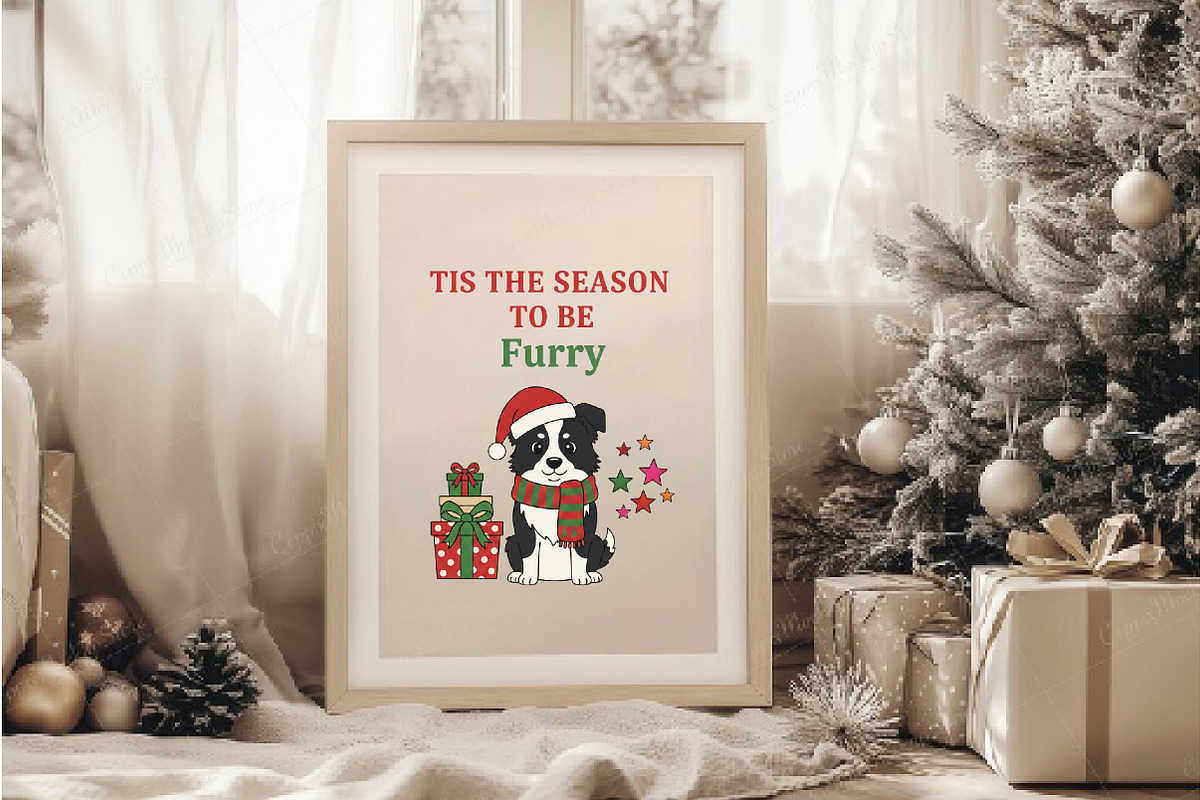 Christmas Dog Collie Hand Drawn PNG, an Illustration by DreamArtGraphic (Photo 4 of 6)