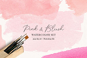 Pink & Blush Watercolor Combo Pack, an Object Graphic by Chelsea Bromley (Thumbnail 1 of 6)